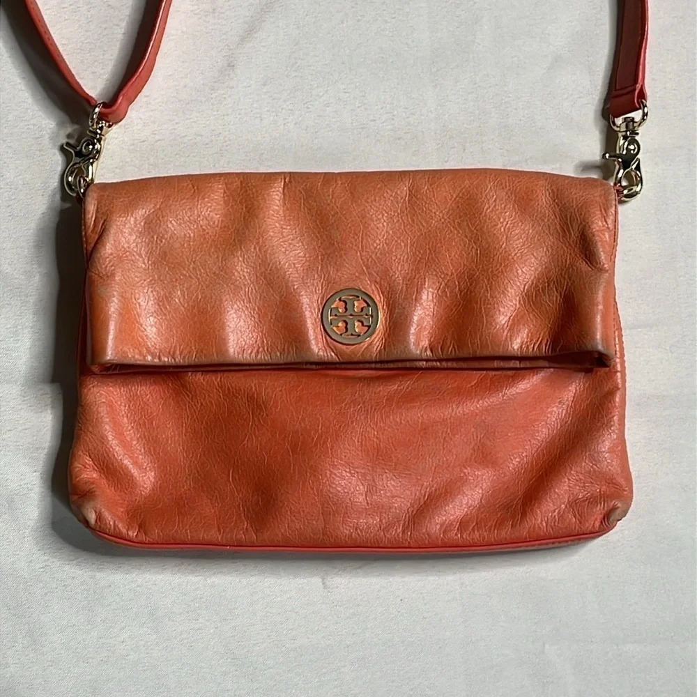 Tory Burch 3 way Orange Leather Crossbody Bag